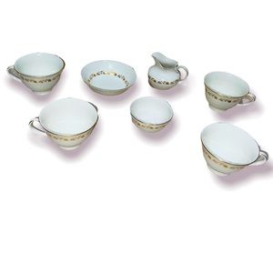 royal doulton Fairfax 7pc 4 Tea cups creamer 2 open sugar bowls